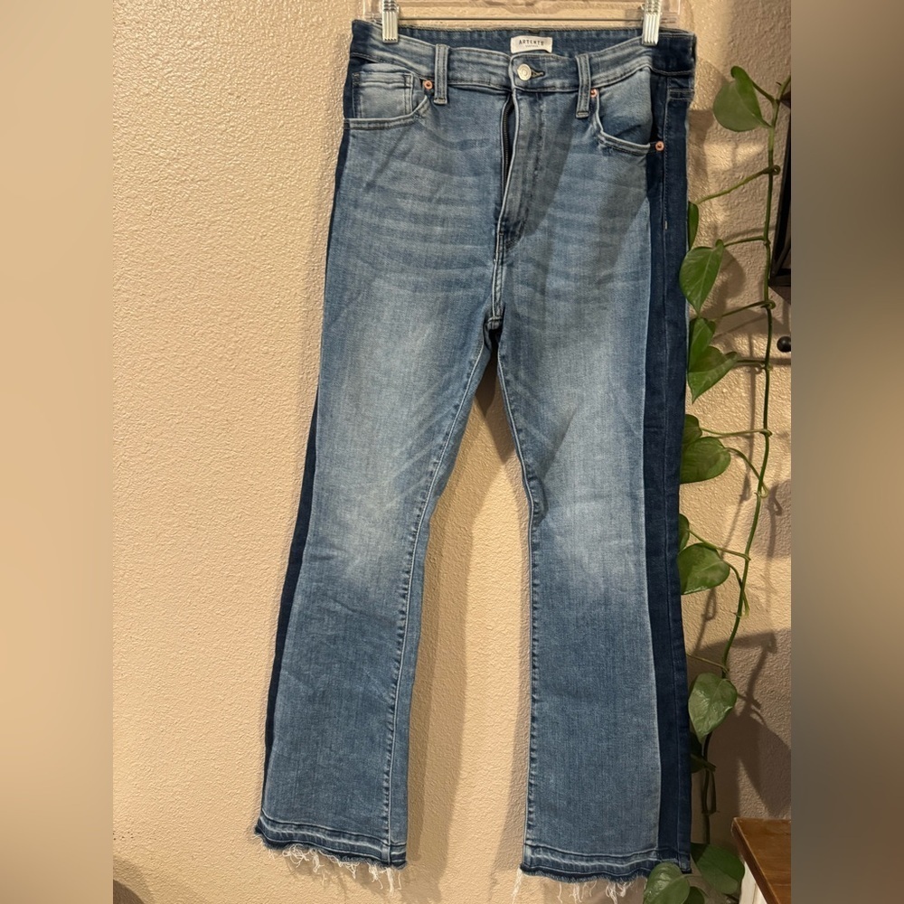 Artemis mid Wash High Rise Side Panel Bootcut Jeans